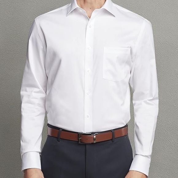 Van Heusen Men's Dress Shirt Regular Fit Ultra Wrinkle Free Flex Collar Stretch - Picture 2 of 7